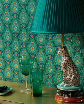 Non-woven wallpaper turquoise-green flowers drop pattern Pip Studio 5 300152