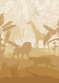 Wandbild Vlies Ocker Tiere Dschungel Sofie & Junar INK7650