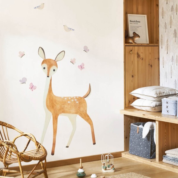 Pastel Wall Art Little Deer Butterflies Once upon a time OUAT88582882