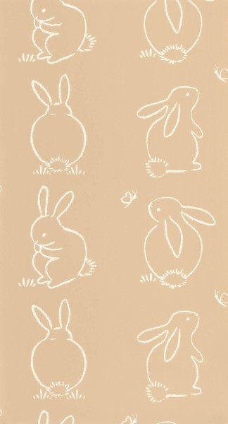 Beige beige non-woven wallpaper different rabbits Casadeco - Once upon a time OUAT88381887