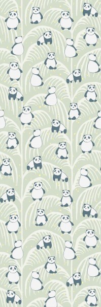Wandpanel Pandabären Pastellgrün