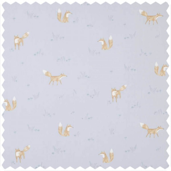 Decoration fabric foxes forest forest animals blue MWS80006433