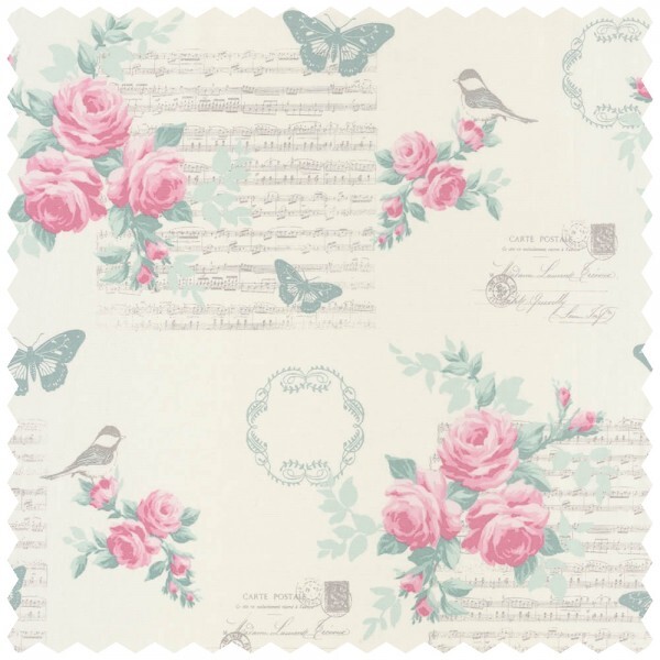 Decoration fabric pink flowers pattern