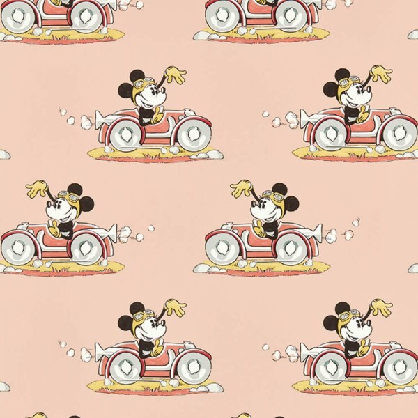 non-woven wallpaper Minnie Mouse car Disney pink DDIW217268