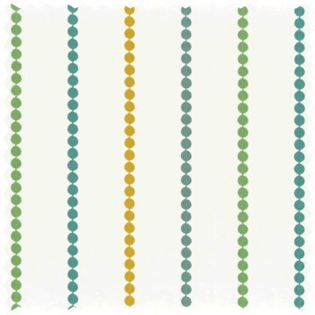 Embroidered dots stripes decorative fabric Orange Blue Green Rose & Nino