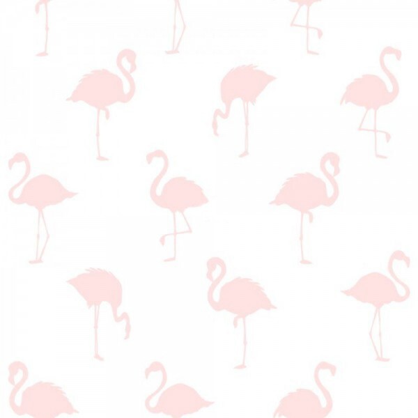 non-woven wallpaper flamingos pink