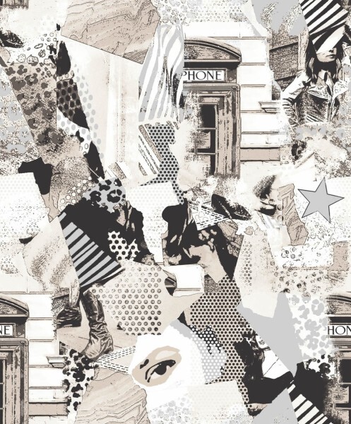 Black and white wallpaper photo collage Friends & Coffee Essener 16609
