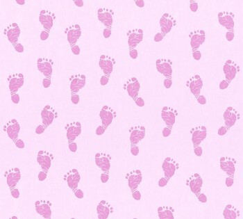 Rosa Fußabdrücke Baby Vlies Tapete