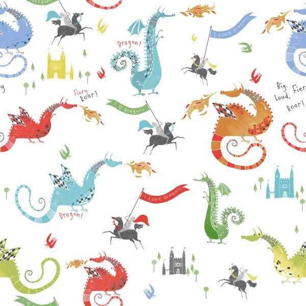 cute knight dragon wallpaper white and colorful Tiny Tots 2 Essener G78368