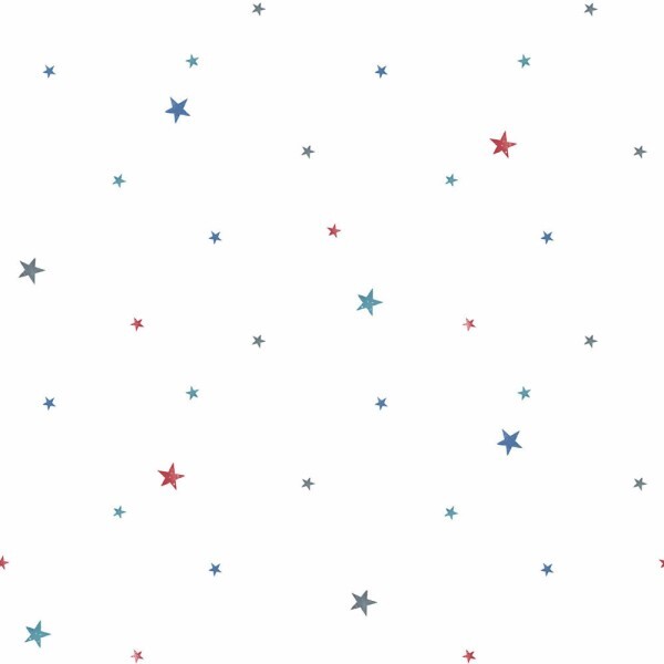 star pattern white blue and red non-woven wallpaper Tiny Tots 2 Essener G78413