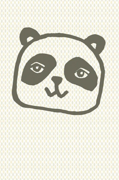 Panda mural Olive non-woven