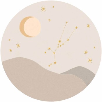 Sternbild Stier Nachthimmel rundes Wandbild beige Explore Eijffinger 323122